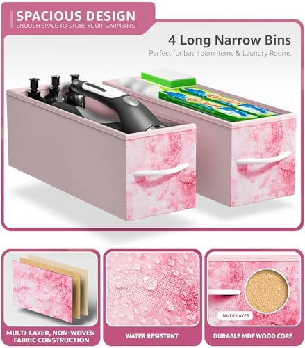 Sorbus 4-Drawer Narrow Dresser for Bedroom (Tie-dye Pink)