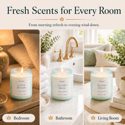 Scented Candles Gift Set, 6-Pack 7 oz Soy Candles, Fresh Botanical Scents