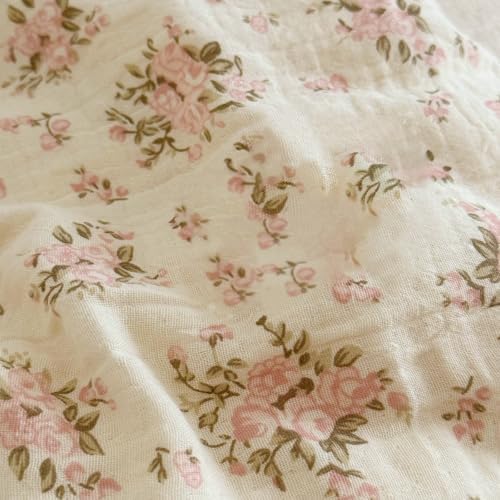 Toddler Girls Pink Floral Duvet Cover with Ruffles,No Pillow,47"x59"