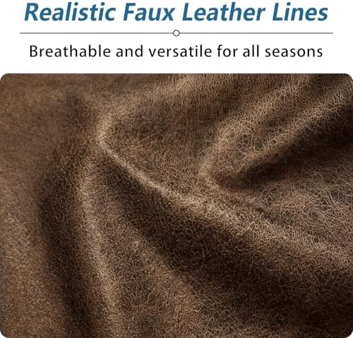 T Cushion Sofa Slipcovers Leather-Look 3PC Stretch Sofa Cushion Covers for 3 Cushion Couch Individually Couch Seat Covers with Elastic Bands, Pet-Friendly, Non-Slip, Easy Fit - Brown