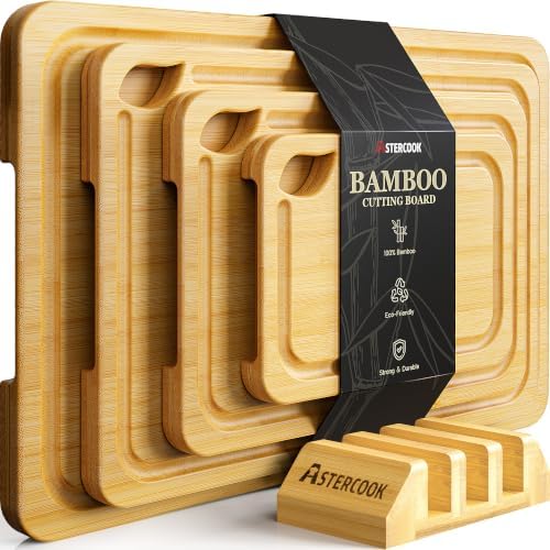 Astercook Nature Bamboo Cutting Boards for Kitchen