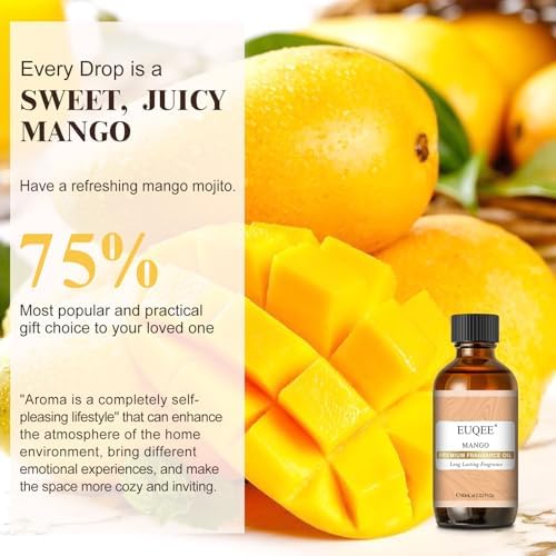 EUQEE Mango Fragrance Oil 60ml for Diffusers (2.02 Fl oz)
