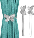 Lewondr Magnetic Curtain Tie, 1 Pair Resin Vintage Curtain Holdback, Silver
