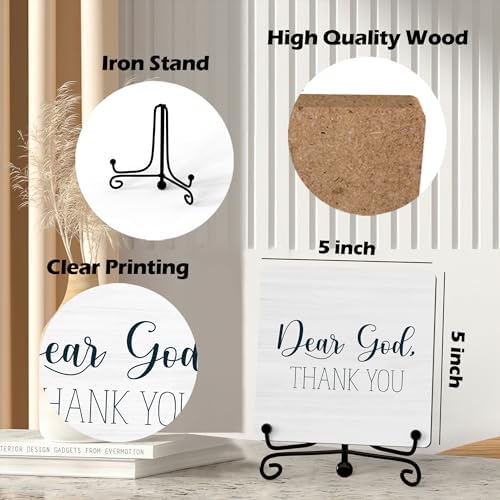 Modern Farmhouse Decor, Home Decor For Living Room, Boho Chic Aesthetic Shelf Decorations, Christian Dear God Sign, Farm House Entryway Tv Stand Fireplace Coffee Table Decoration (08)