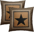 Western Throw Pillow Covers 20x20 Inch Set of 2 Brown Texas Star Decorative Pillowcase Vintage Farmhouse Retro Style Cotton Cushion Cover for Home Sofa Bedroom