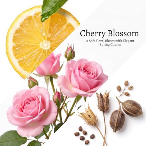 COCORRÍNA Reed Diffuser Refill, Cherry Blossom, 3.38 fl oz, 6 Reeds