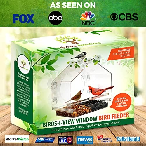 Window Bird Feeder with Strong Suction Cups, 2 Pack, Bird Feeders Outdoor