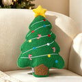 AELS Christmas Tree Throw Pillow with Star Topper, 15.7" Green