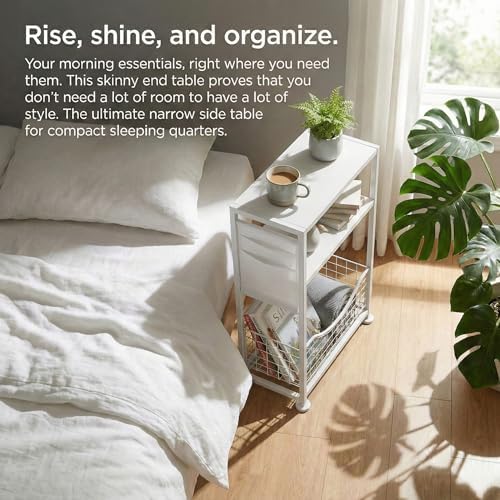 Skinny Side Table with Storage