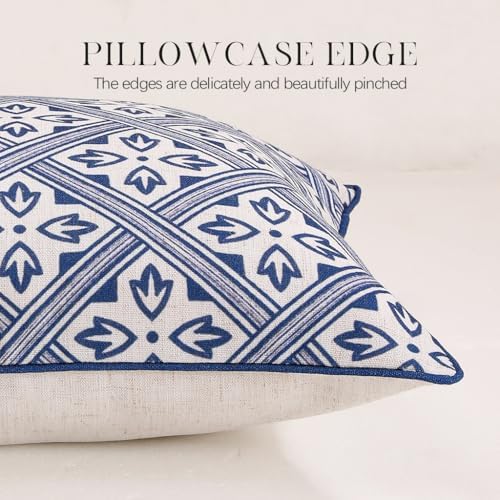 patdrea Designer French Blue Throw Pillow Cover,12"x20",Set of 2