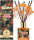 Airkeep Halloween Reed Diffuser Set,3.38 fl oz (100 ml) - Spiced Pumpkin Oil Diffusers with 8 Reed Sticks, Home Fragrance Reed Diffuser for Bathroom Shelf Decor