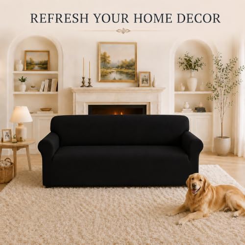 Sofa Cover Stretch Soft Washable with Non-Slip Foam Elastic Bottom