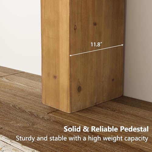 63" Solid Wood Console Table for Entryway, Long Farmhouse Sofa Table
