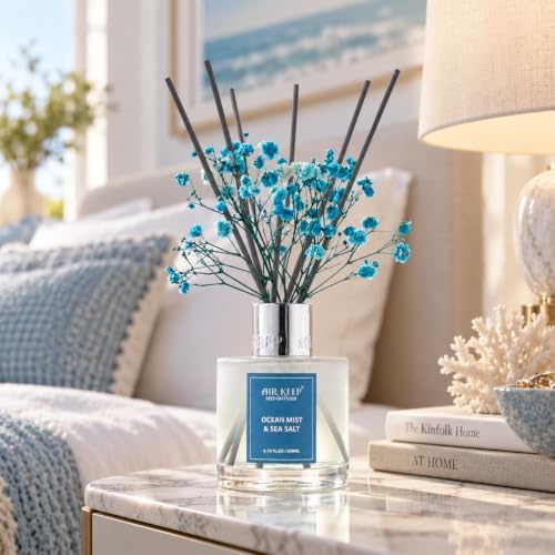 Airkeep Reed Diffuser Set/Ocean Mist&Sea Salt/6.76 fl oz(200ml)/1 Pack/Home & Office Decor Aromatherapy Diffuser Oil Gift Set