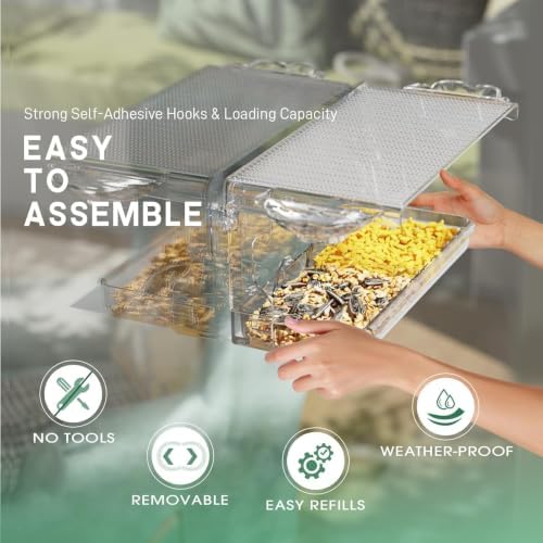 SUNALLY Window Bird Feeder Outdoors, Clear Bird Feeders for Bird Watching