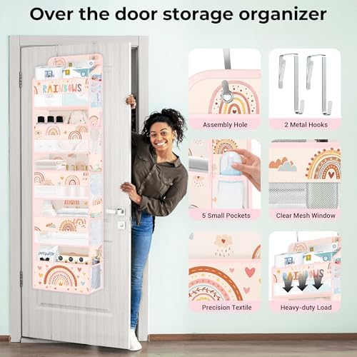 Clastyle Over the Door Organizer Diaper Toy Nursery Hanging Shelf, Boho
