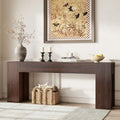 Epecoya 79-Inch Sofa Console Table for Entryway Living Room, Walnut Brown