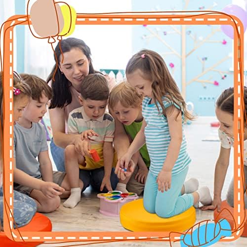 Juexica 16 Pcs Floor Cushions Kids, Multicolor, 13.8 x 13.8 x 2 Inch