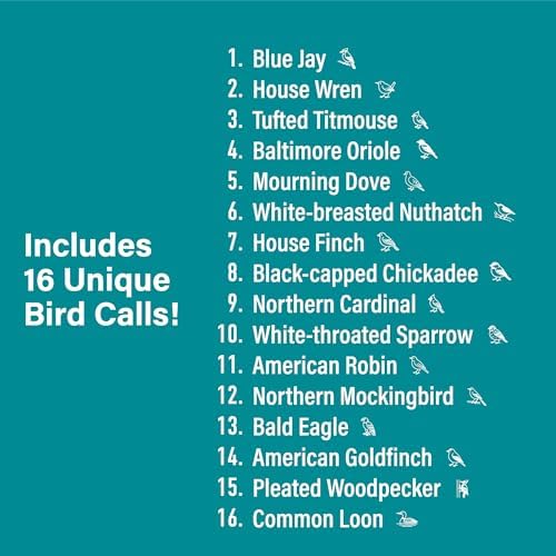 Bird Caller Noisemaker with 16 Bird Calls, Whistles, Electronic Sound Maker - Bird Watching Themed Sound Effects Board For Boyfriends, Husband, Audobon Watchers Song Gift