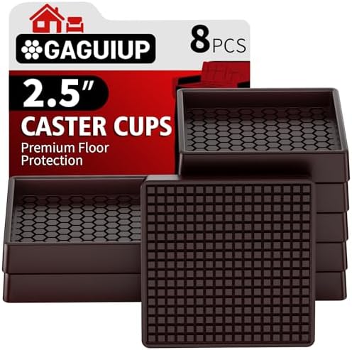 Non Slip Furniture Pads - 8PCS 2.5" Square Anti Slip Furniture Caster Cups