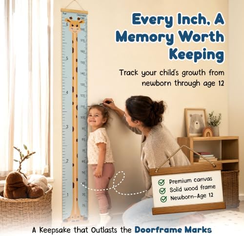 Wall Growth Chart for Kids - Wrinkle-Free Canvas Height Ruler