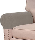 Turquoize Stretch Armrest Covers for Chairs and Sofas Couch Arm Covers for Sofa Spandex Jacquard Armrest Cover Anti-Slip Furniture Protector Washable Armchair Slipcovers for Recliner Set of 2, Taupe