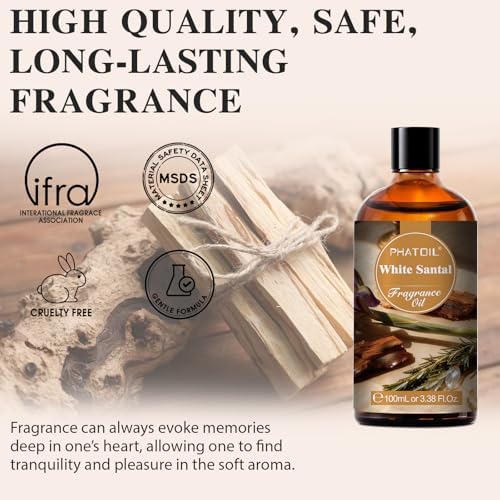 PHATOIL White Santal Fragrance Oil for Diffuser Aromatherapy 3.38FL.OZ