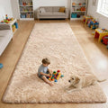 OLANLY 5x10 Machine Washable Large Area Rugs for Living Room, Bedroom, Soft Fluffy Shaggy Bedside Rug, Indoor Floor Carpet for Kids Girls and Boys, Dorms, Nursery, Home Decor Aesthetic, Beige