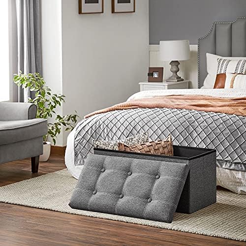 SONGMICS Ottoman Storage Bench, 21 Gal. Folding Chest, Holds 660 lb