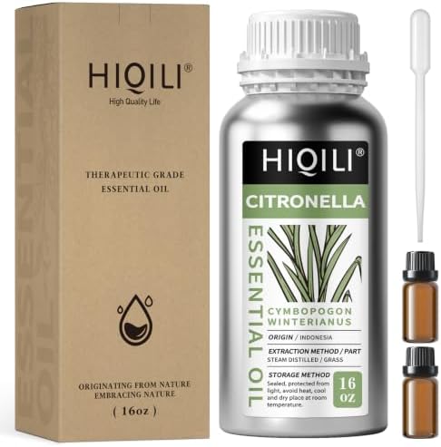 HIQILI Citronella Oil for Diffusers & Homemade Sprays
