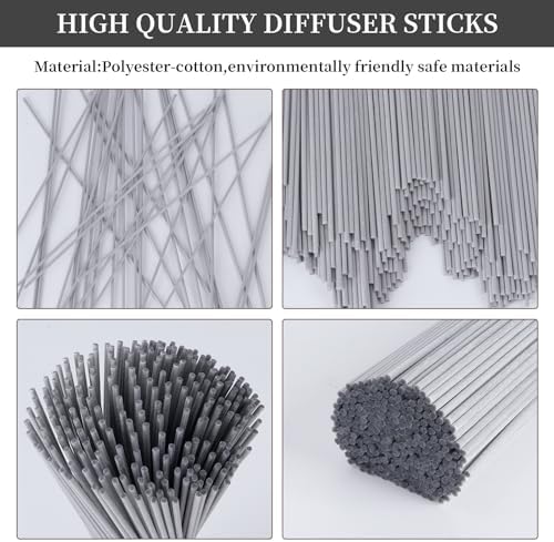 130Pcs Grey Fiber Reed Diffuser Sticks-7.5Inch/3mm Reed Sticks Essential Oil Aroma Diffuser Reeds Aroma Fragrance Refills (3mm X 19cm (130pcs))