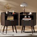 Huuger Nightstand Set of 2 with Charging Station, USB-C Port, End Tables