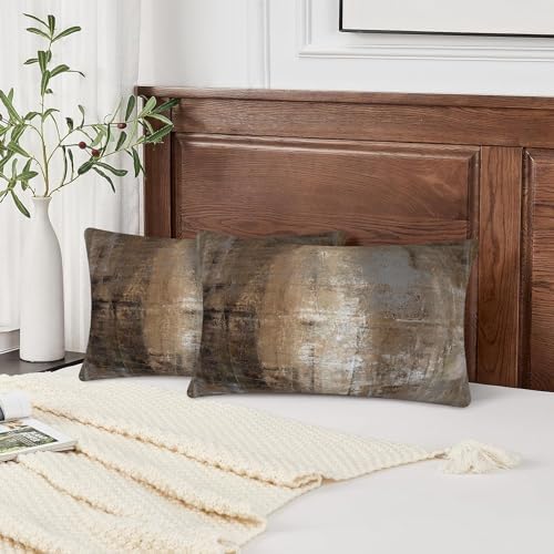 Throw Pillow Covers for Couch, 20x12 Inch, Set of 2, Taupe