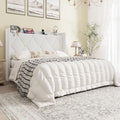 SHA CERLIN Queen Bed Frame with Storage Headboard & Charging Station