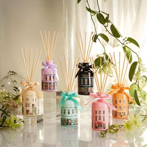 COCORRÍNA Reed Diffuser - Lavender Garden 6.76 fl oz Reed Diffuser with 8 Sticks Home Fragrance Bathroom Shelf Decor (Festive House Collection)