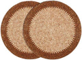 ALPHA Living HOME Woven Placemats Set of 2 Dark Brown Light Brown Mats