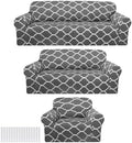 Peryiter 3 Pcs Dark Gray Couch and Loveseat Sofa Covers,3 Size