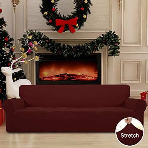 Easy-Going Stretch 4 Seater Oversized Sofa Couch Cover Wine