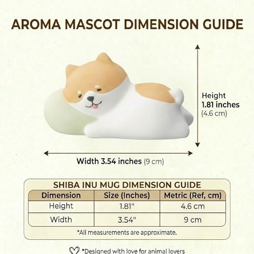 Passive Stone Diffuser, Cute Animal Series Aromatherapy Oil Diffuser for Tabletop Decor (1, Napping Shiba)