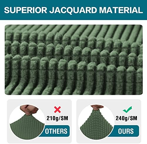 Turquoize Stretch Armrest Covers for Chairs and Sofas Couch Arm Covers for Sofa Spandex Jacquard Armrest Cover Anti-Slip Furniture Protector Washable Armchair Slipcovers Set of 4, Bronze Green