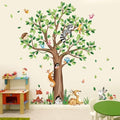 decalmile Woodland Animals Tree Bear Fox Deer Wall Decals Stickers (XL)