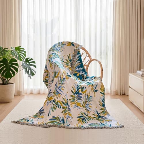 Boho Throw Blanket - Reversible 60"x80" 100% Cotton Throws for Adult