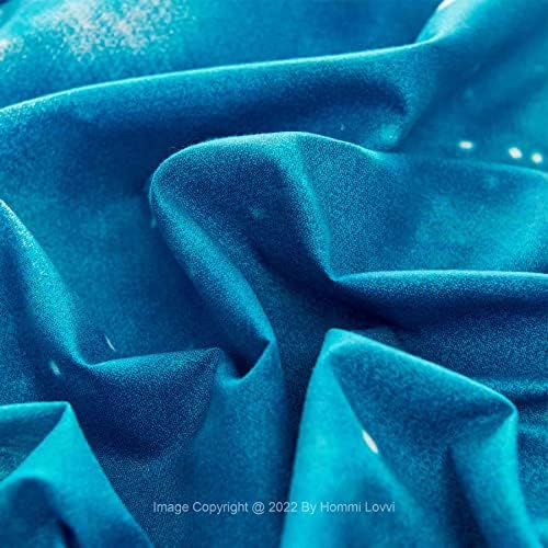 Hommi Lovvi Ocean Print Kids Bed Canopy, Girls Princess Canopy Dreamy Room Decor, Soft Hanging Reading Nook Play Tent Canopy, Extra Large Full Size Bed Canopy with String Light