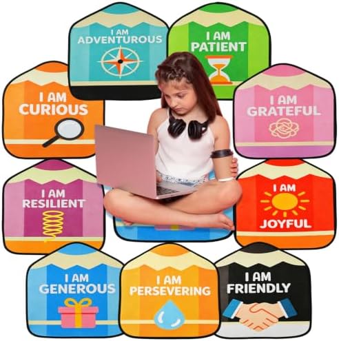 9 Pcs Classroom Rug– 16" Soft Non Slip Circle Rug Set