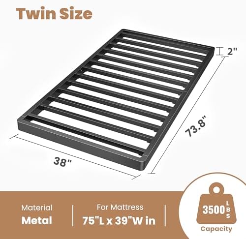 2 Inch Metal Twin Box Spring Bunkie Board Bed Slat Replacement