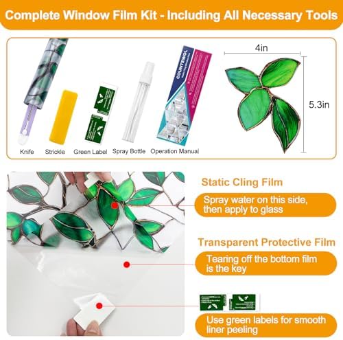 Frosted Privacy Window Film Static Cling Decorative Glass Film23.6x78.7in