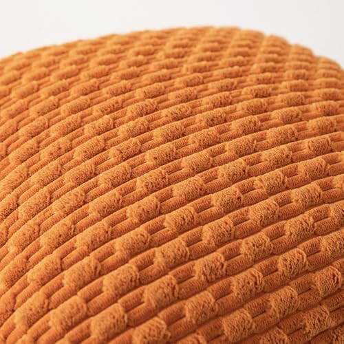 Kevin Textile Soft Corduroy 28x28 Inch Pillow Covers 2 Pack, Orange Yellow