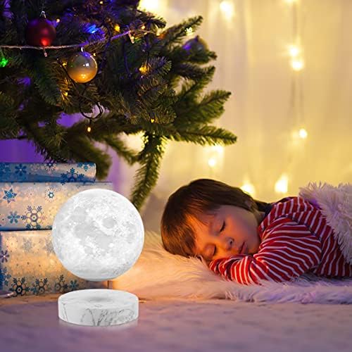 UVEHAS Floating Moon Lamp - Levitating Moon Light Touch Control 3 Colors LED Magnetic Levitation Spinning 3D Printing Lunar Night Light Desk Decorative Lamp for Room Decor Creative Gifts