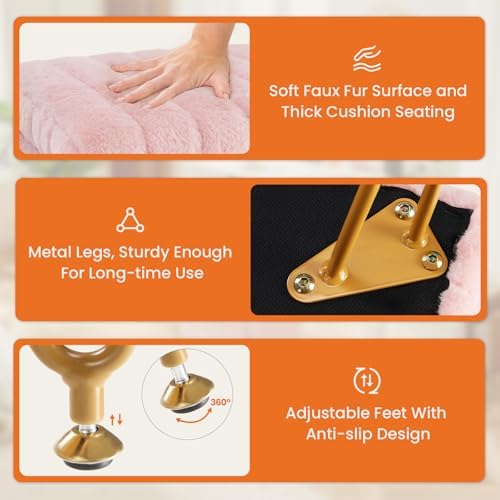 DUMOS Vanity Stool Chair, Ottoman with Storage for Living Room, Bedroom