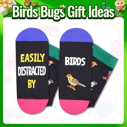 Funny Socks for Women Men - Novelty Crazy Socks Bird Butterfly Gifts, Bird Stocking